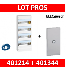 Legrand - LOT PROS - Coffret DRIVIA 52 Modules + porte - largeur 250mm - 401214+401344