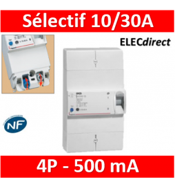 Legrand - Disjoncteur de branchement ERDF - 4P 10/30A 500 MA Sélectif - 401012