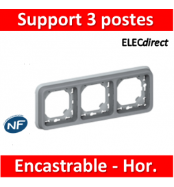 Legrand Plexo - Support gris encastrable pour Plexo composable - Hor. - 3 postes - 069687