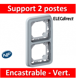Legrand Plexo - Support  gris encastrable pour Plexo composable - Vert. - 2 postes - 069685