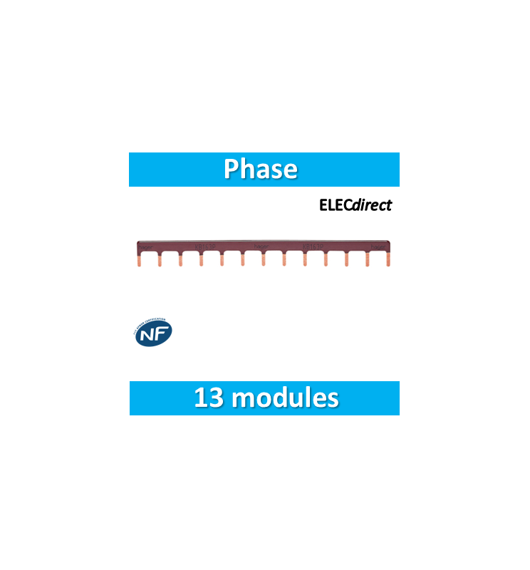Hager - Peigne d'alimentation 13 Modules Universel Phase - KB163P -  ELECdirect Vente Matériel Électrique