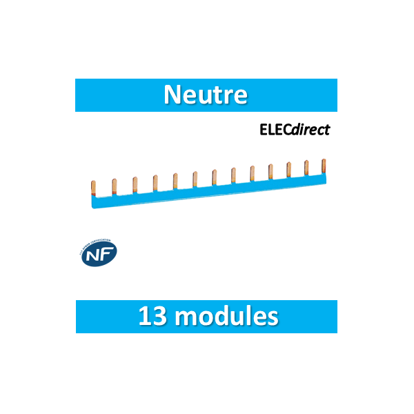 Hager KB163N  Peigne d'alimentation horizontal 13 modules Neutre