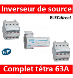 Interrupteur Inverseur de source manuel et modulaire 32A 240VCA 1 module