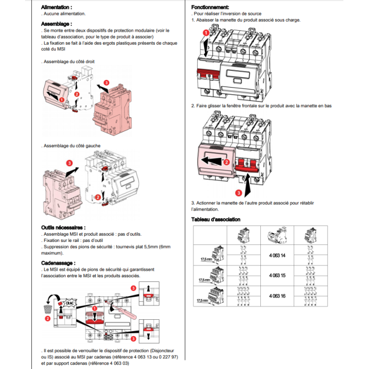 Legrand - LOT de 1 Inverseur de sources manuel 4P 63A + 2 Inter Sectionneur 4p 63A - Complet - Réf. : 406316+406481x2