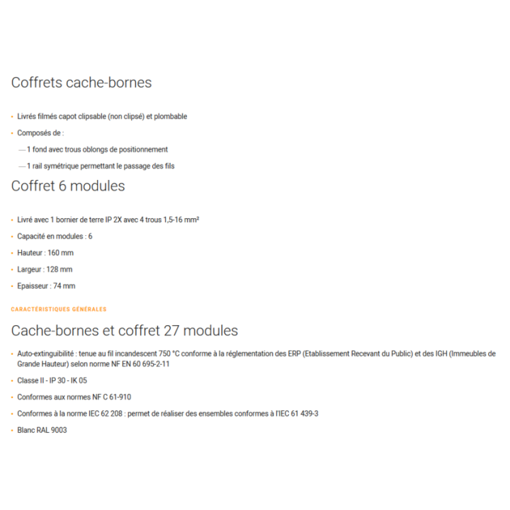 Legrand - Coffret cache-bornes - 6 Modules - Réf : 001306
