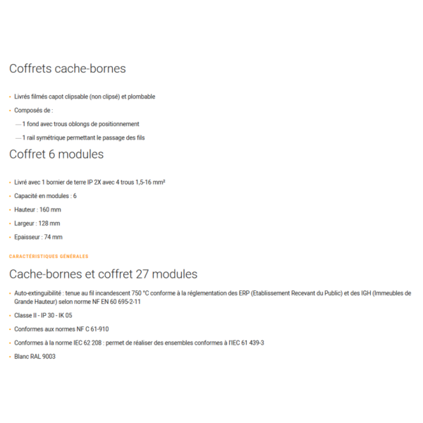 Legrand - Coffret cache-bornes - 6 Modules - Réf : 001306