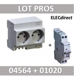 DIGITAL ELECTIRC - LOT PROS - 2xPC 2P+T Modulaire précâblé DIGITAL + disjoncteur 20A - 04564+01020