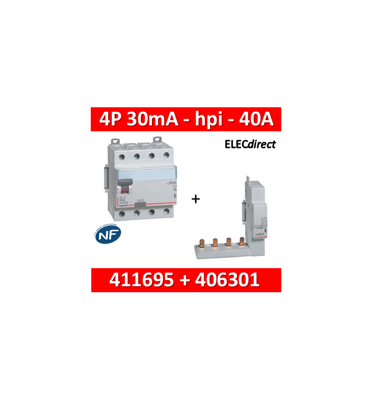 Interrupteur différentiel Legrand DNX 3 40A 30mA Type HPI