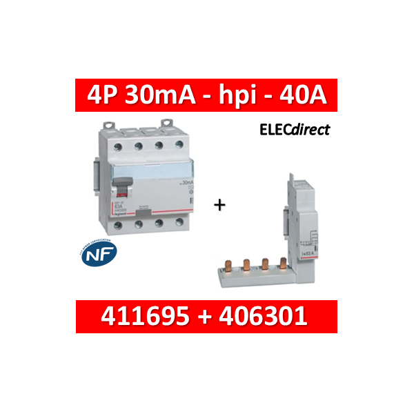 Contacteur électrique modulaire 4 pôles