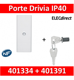 Legrand - Porte Blanche pour tableau DRIVIA - 52 Modules 4 Rangées + serrure - 401334+401391