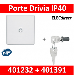 Legrand - Porte Blanche pour tableau DRIVIA - 36 Modules 2 Rangées +serrure - 401232+401391