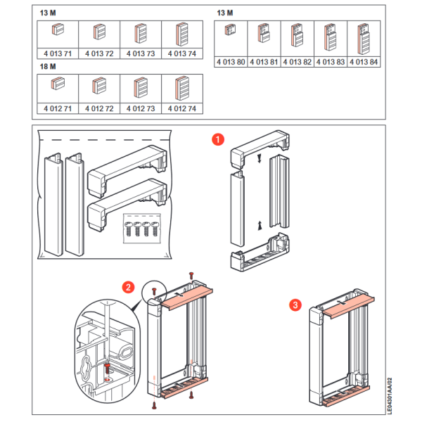 Legrand - Drivia - Coffret 4x13 + Rehausse - Ref. : 401214+401374