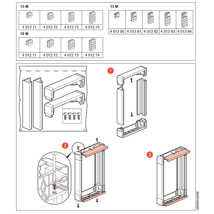 Legrand - Drivia - Coffret 3 rangées - 18 modules + Rehausse - Ref. : 401223+401273