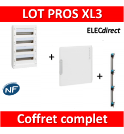 Legrand - Coffret de distribution 72 modules - 4R de 18M + porte + peigne - XL3 125 - 401614+401864+405005