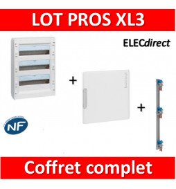 Legrand - Coffret de distribution 54 modules - 3R de 18M + porte + peigne - XL3 125 - 401613+401863+405004