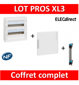 Legrand - Coffret de distribution 36 modules - 2R de 18M + porte+ peigne - XL3 125 - 401612+401862+405003