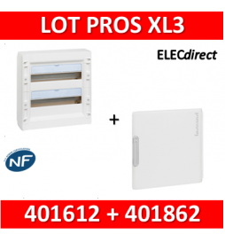 Legrand - Coffret de distribution 36 modules - 2R de 18M + porte - XL3 125 - 401612+401862