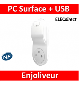 Legrand Céliane - Enjoliveur PC Surface + Prise USB blanc - 068116