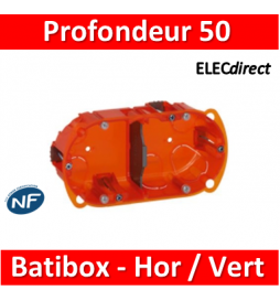 Legrand Batibox - Boîte multimat 2 postes - 4/5M - Hor/Ver - prof 50 mm  - 080122