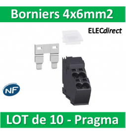 Schneider - Pragma Kit Bornier 4x6mm2 - PRA90047 Lot de 10