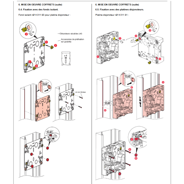 Legrand - Fond isolant + Platine disjoncteur seul - Réf. : 401191+401193