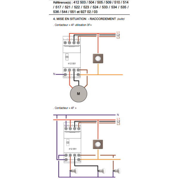 412563 Legrand - Contacteur jour nuit triphasé 4P silencieux bobine 230V -  63A - contact 4NO - 3 modules