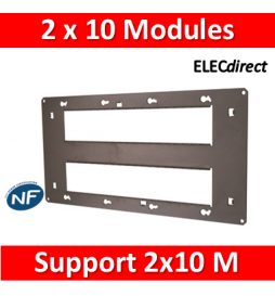 Legrand - Support 2x10 Modules - Mosaic - Fixation VIS - 080268