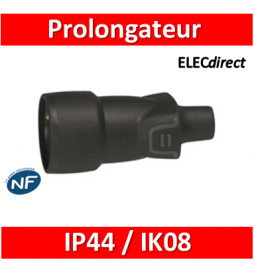 Legrand - Prolongateur 16A - caout - IP44 / IK08 - sortie droite - 050446