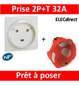 Legrand - Socle 32A - Plast - 2P+T - à VIS - éclips + boîte SIB BBC - 055812 + P38640