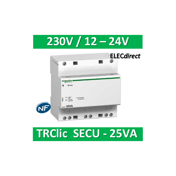 Transformateur sonnerie 230V/12-24V 25VA Schneider Electric