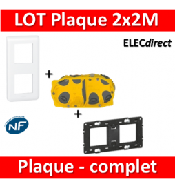 Legrand Mosaic - LOT - Plaque 2x2 modules - vertical - 078822L+080252+080022