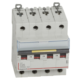 Legrand - Disjoncteur 4P 16kA - courbe C - 25A - Réf : 409357