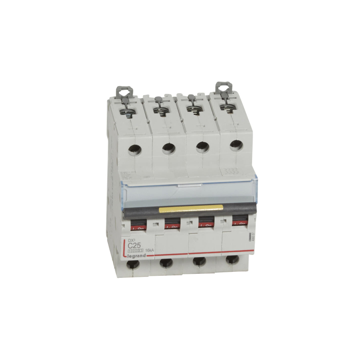 Legrand - Disjoncteur - 4P - 25A - Courbe C - DX3 10000/16kA - Vis/Vis - Réf : 409357