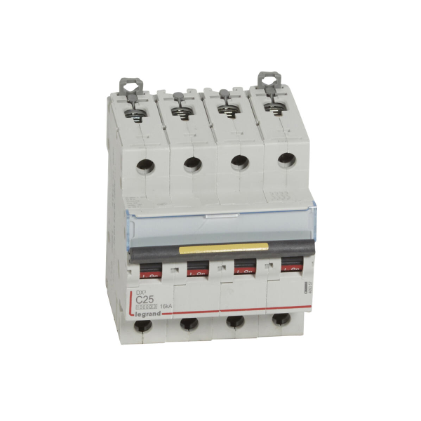 Legrand - Disjoncteur - 4P - 25A - Courbe C - DX3 10000/16kA - Vis/Vis - Réf : 409357