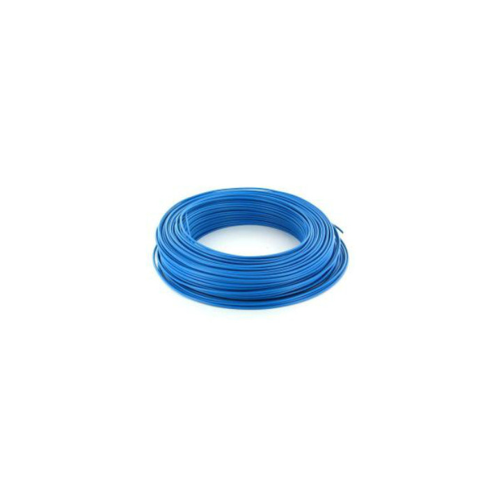 Fil HO7VR 10 mm2 rigide - Bleu - vendu au m.