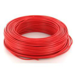 Fil HO7VR 10 mm2 rigide - Rouge - vendu au m.