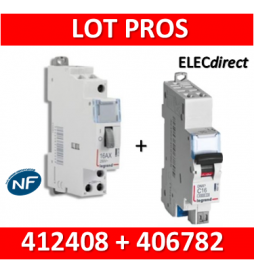 Legrand - LOT PROS - Contacteur CX3 J/N heures creuses + disjoncteur 2A  DNX3 + disjoncteur 20A DNX3 - 412501+406780+406784 - ELECdirect Vente  Matériel Électrique