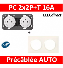 Kit double prise de courant 2P+T Surface 16A précâblées Dooxie - Blanc -  300400 - Legrand - Mon Habitat Electrique