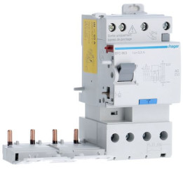 HAGER - Bloc différentiel double sortie 4P 63A 300mA type AC - BFC863