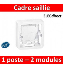 Legrand Mosaic - Cadre saillie 1 poste - prof 40 - 2 modules - 080281
