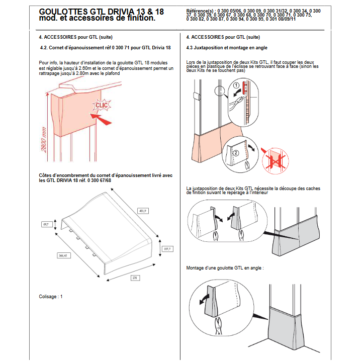 Legrand - Cornet d'épanouissement - Drivia 18 modules - Réf : 030071