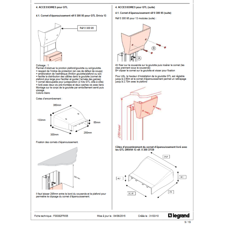 Legrand - Cornet d'épanouissement - Drivia 18 modules - Réf : 030071