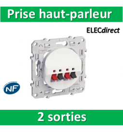 Schneider Odace - Prise haut-parleur 2 sorties - Blanc - S520488