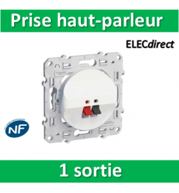 Schneider Odace - Prise haut-parleur 1 sortie - Blanc - S520487