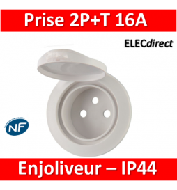 Legrand Céliane - Enjoliveur PC 2P+T blanc - IP44 - 067812