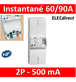 Legrand - Disjoncteur de branchement EDF - bipolaire - 60/90A instantané - 500MA - 401002