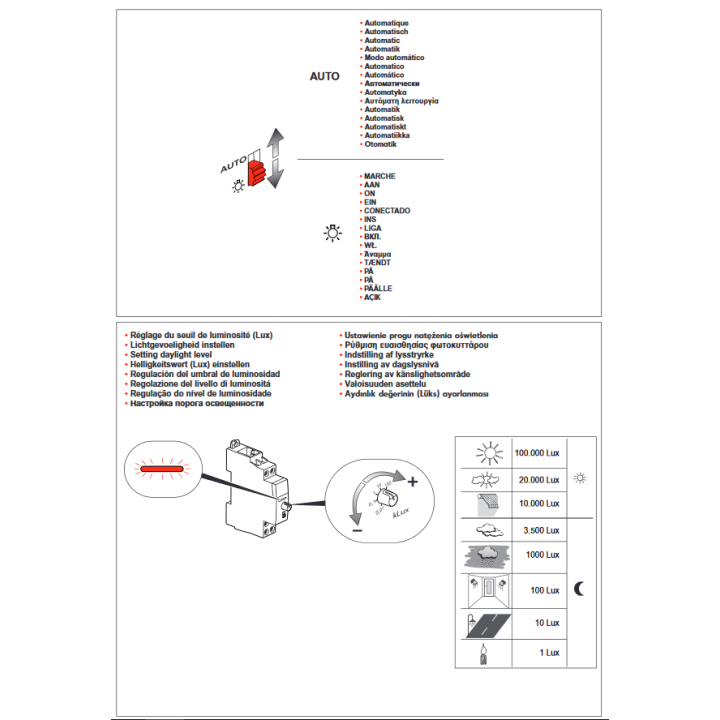Legrand - Interrupteur crépusculaire standard avec photocellule - 230V - Réf :  412623