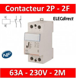 Legrand - Contacteur de puissance bipolaire bobine 230V - 63A - 2F - 2M - 412547