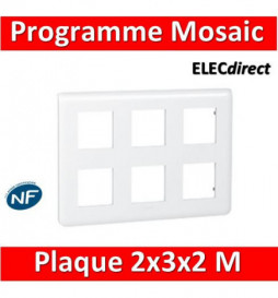 Legrand Mosaic - Plaque 2 x 3 x 2 modules - Blanc - 078832L