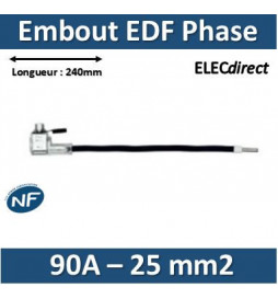 Klauke - Embout de raccordement EDF Phase - Noir - 90A - 25mm2